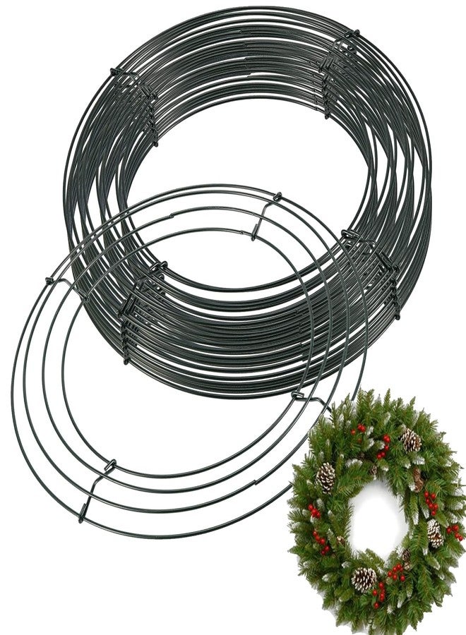 MOUYAT 20 PCS Wire Wreath Frame,10 Inch Round Green Metal Wreath Frame Making Rings, Floral Crafts Wreath Form for DIY Christmas Wedding Party - Image 1
